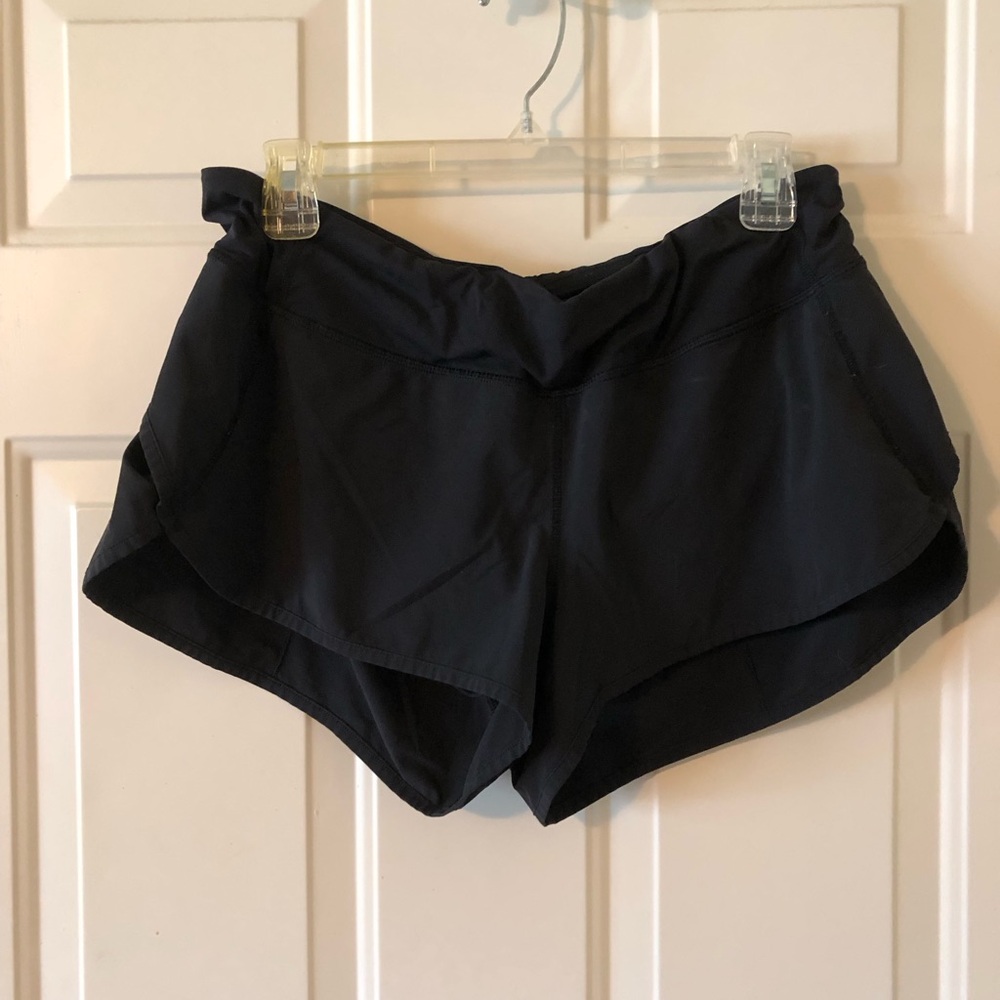 Lululemon Athletica Black Athletic Shorts Moisture-Wicking Relaxed Fit Size 10